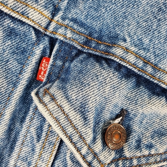 VTG Levis Trucker Denim Jacket Wmn 18 M Blue Jean Bomber USA Made 70506 0217 - Picture 10 of 16